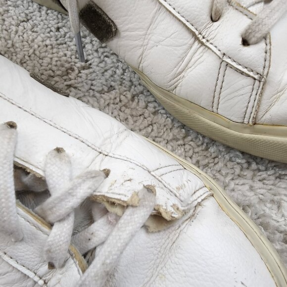VEJA Esplar T2B Leather Sneaker Shoe White Men's US Size 11.5 EUR 45 Tear Photos - Picture 3 of 8
